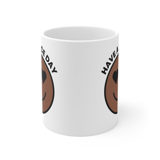 Smiley Face Mug, Cheerful Coffee Cup, Gift for Friends, Have a Nice Day Mug, Positive Vibes Kitchenware