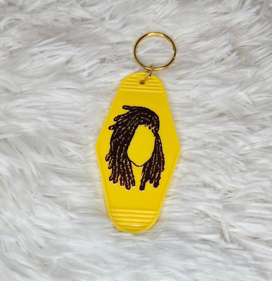 Black Queen Hotel Keychain – Woman with Dreads