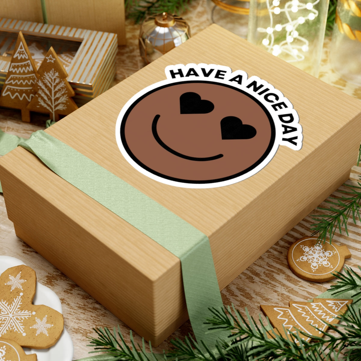 Cute 'Have a Nice Day' Kiss-Cut Stickers, Fun Laptop Decals, Positive Vibes Stickers, Aesthetic Decor, Gift for Friends, Mood Boosters