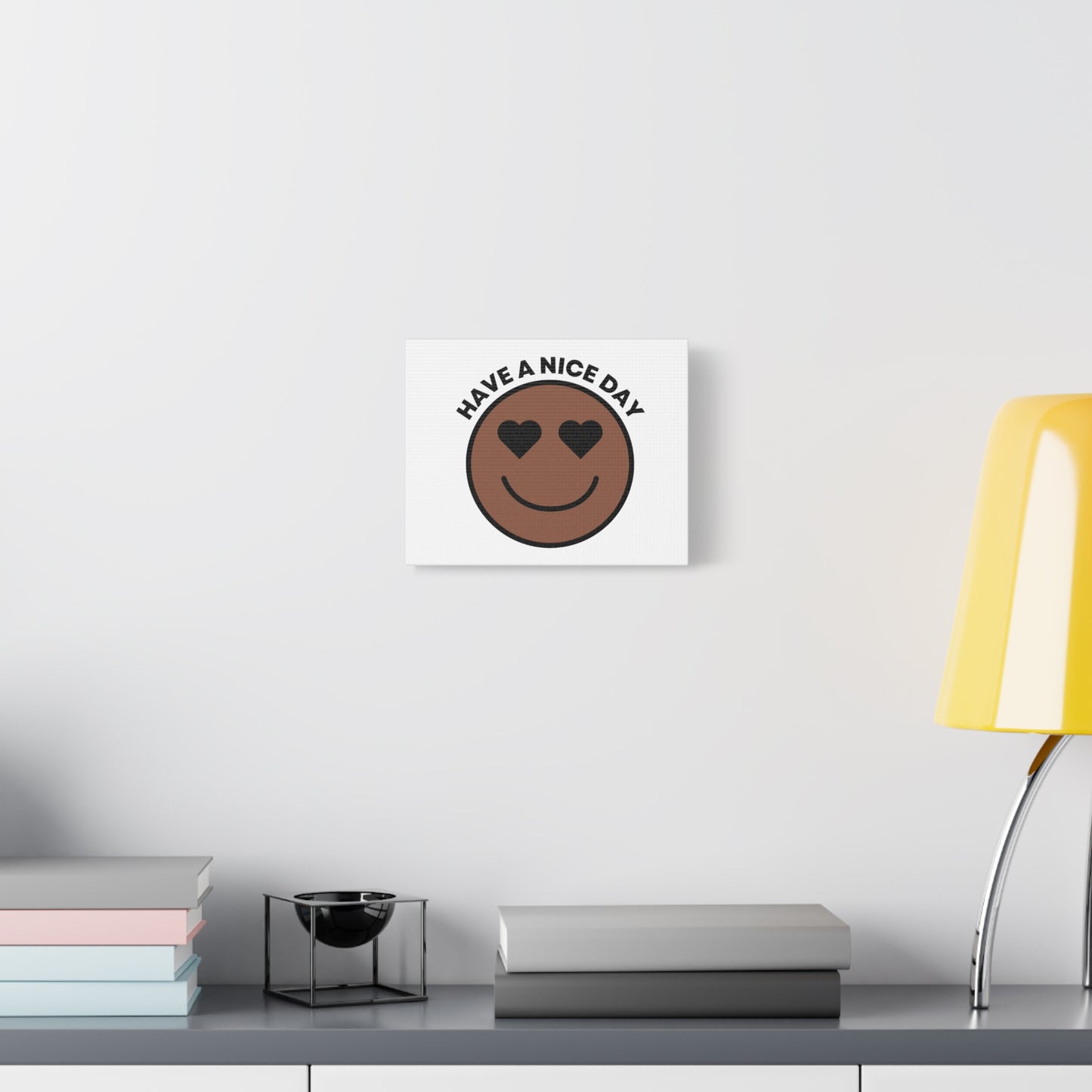Smiley Face Motivational Canvas Art, Positive Wall Decor, Home Office Wall Art, Gift for Friends, Uplifting Room Decoration