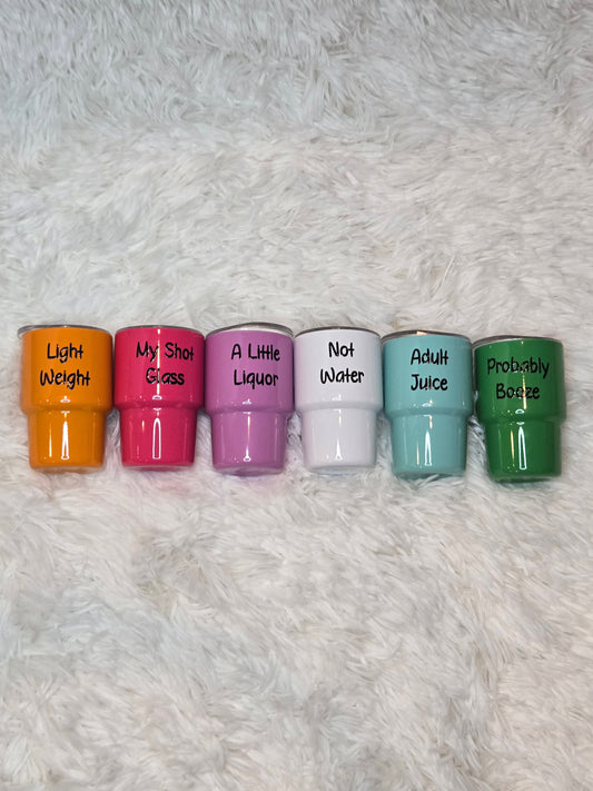 6-Pack Stainless Steel Shot Cups – Fun & Clever Sayings