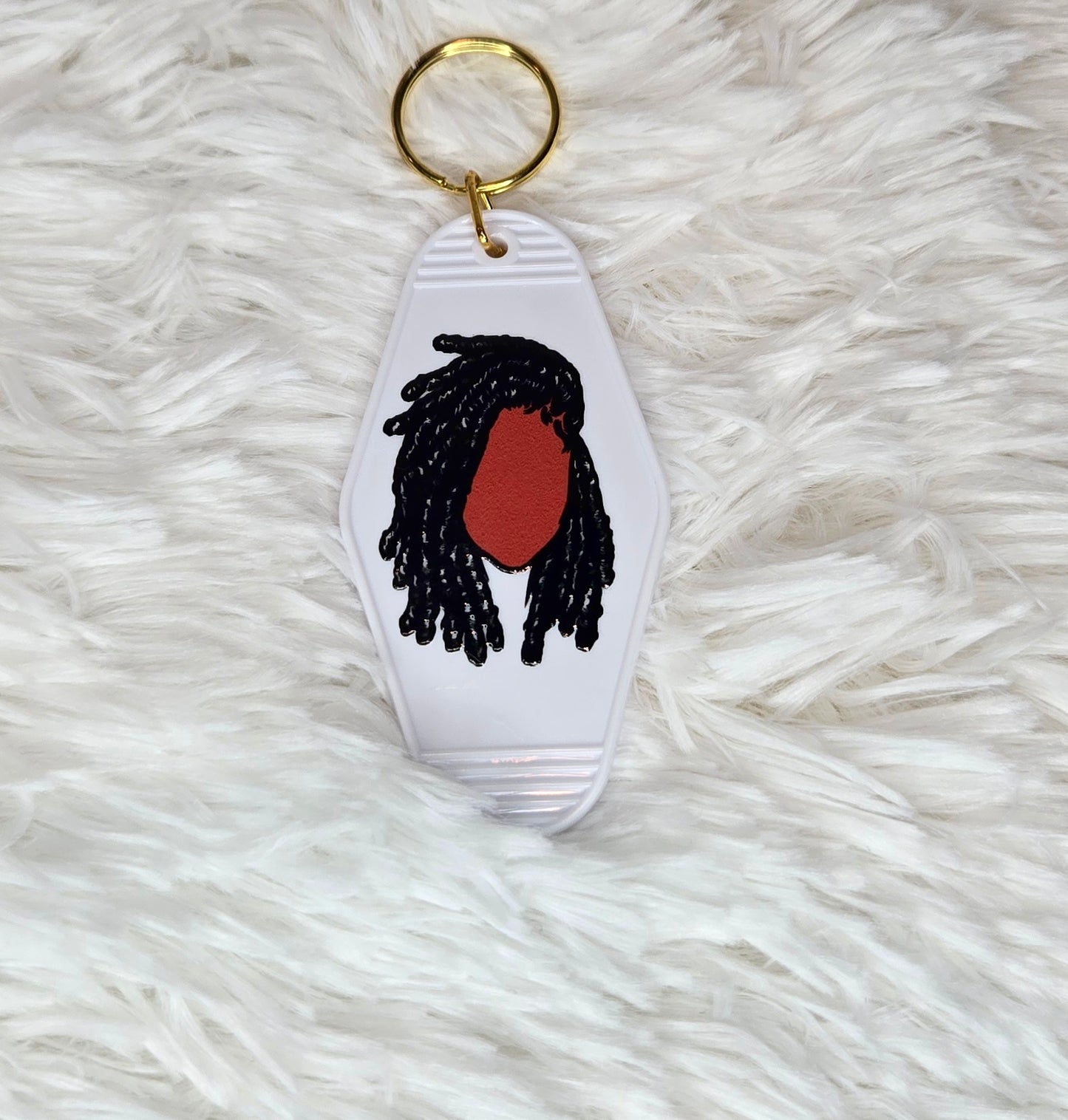 Black Queen Hotel Keychain – Woman with Dreads