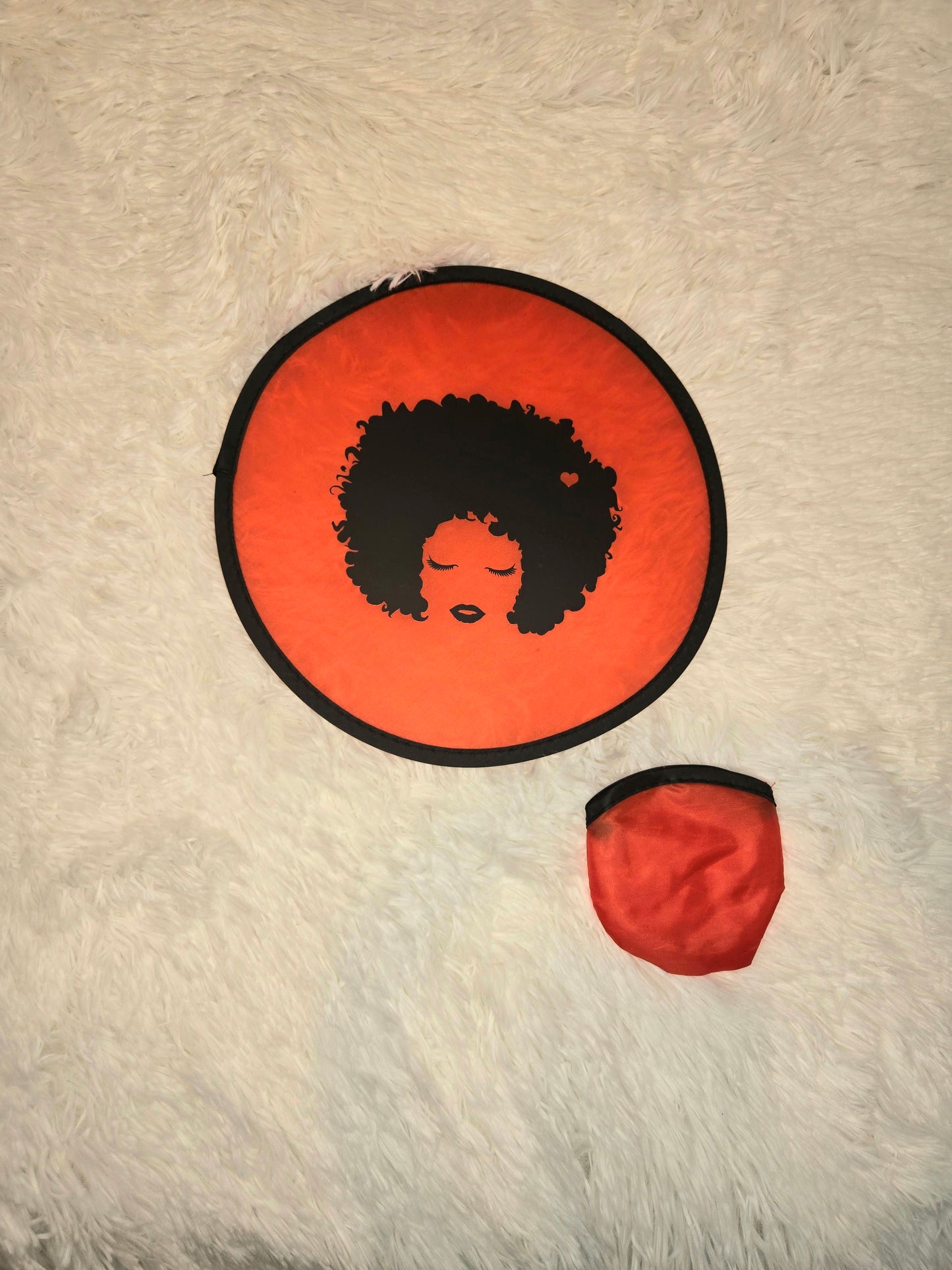 Afro Lady Foldable Disc Fan