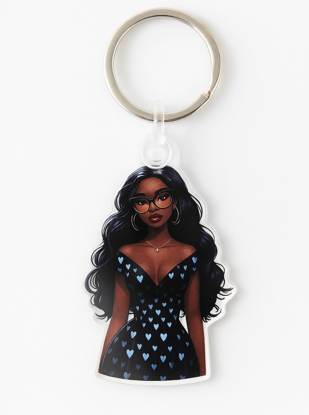 Lady in Hearts Keychain