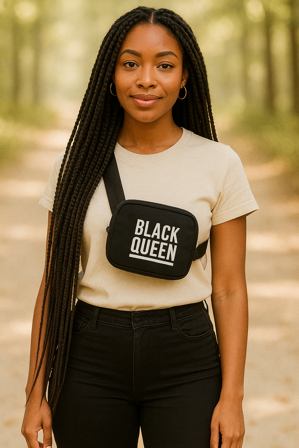Black Queen Crossbody Fanny Bag