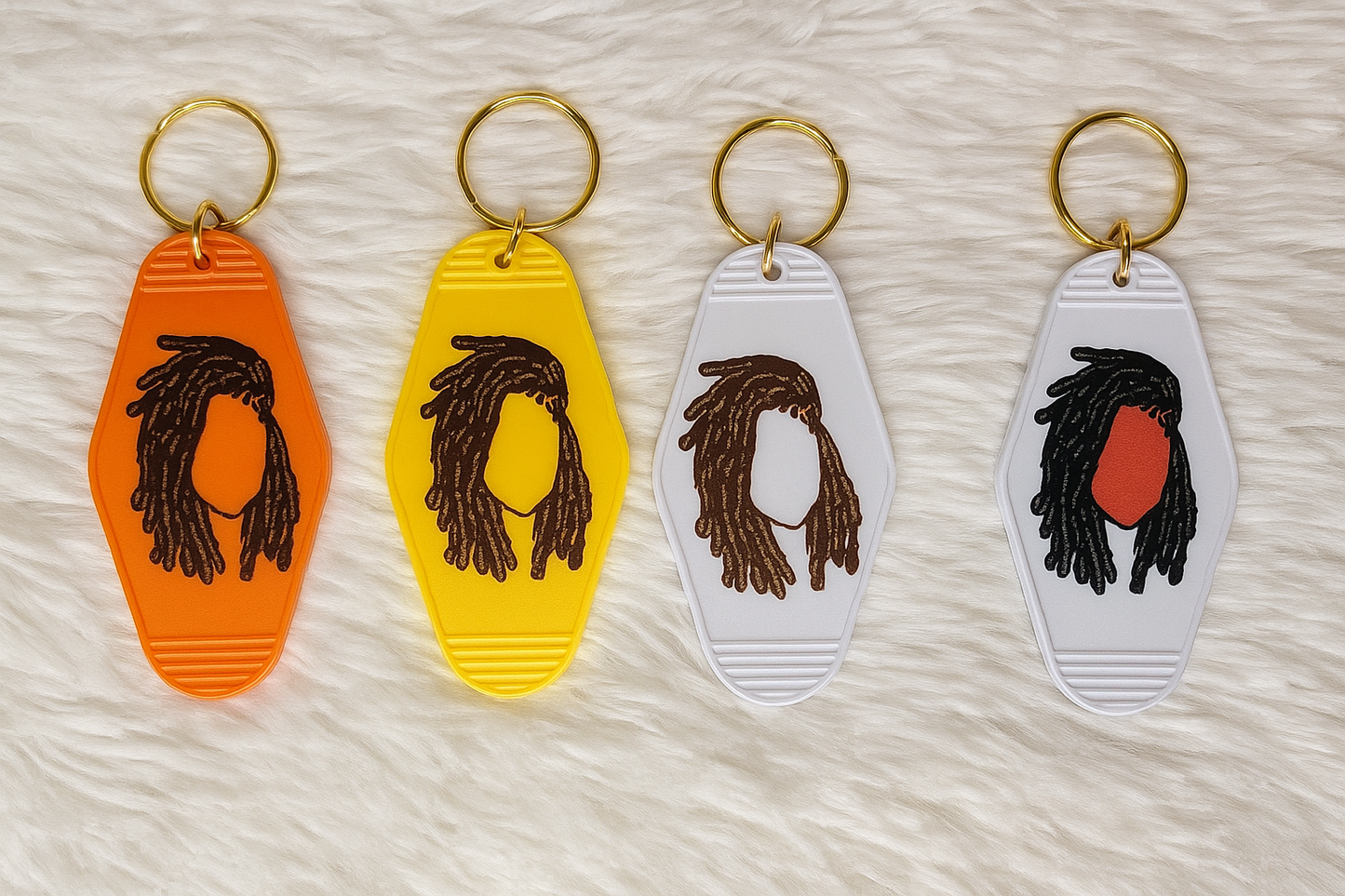 Black Queen Hotel Keychain – Woman with Dreads