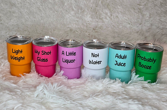 6-Pack Stainless Steel Shot Cups – Fun & Clever Sayings