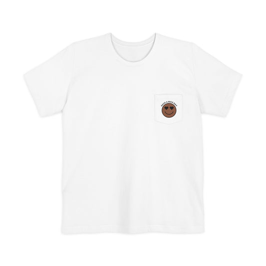 Smiley Face Pocket T-Shirt, Casual Tee, Unisex Shirt, Cute Graphic Top, Summer Fashion, Gift for Friends