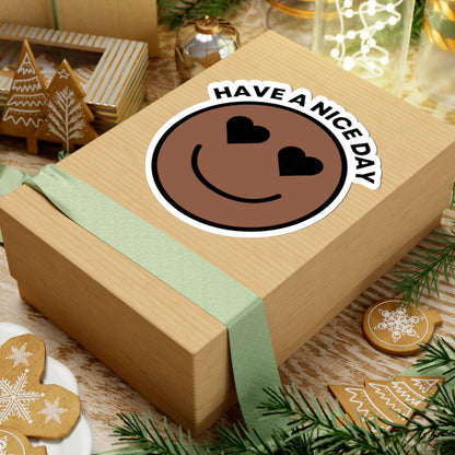 Cute 'Have a Nice Day' Kiss-Cut Stickers, Fun Laptop Decals, Positive Vibes Stickers, Aesthetic Decor, Gift for Friends, Mood Boosters