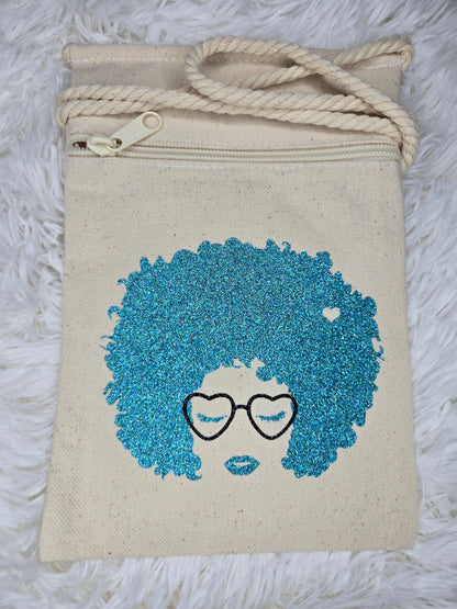 Bold Beauty – Afro Lady Canvas Crossbody Handbag