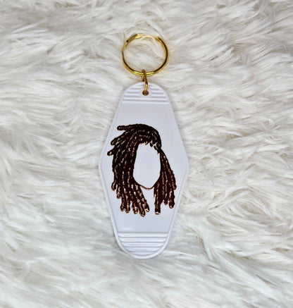 Black Queen Hotel Keychain – Woman with Dreads