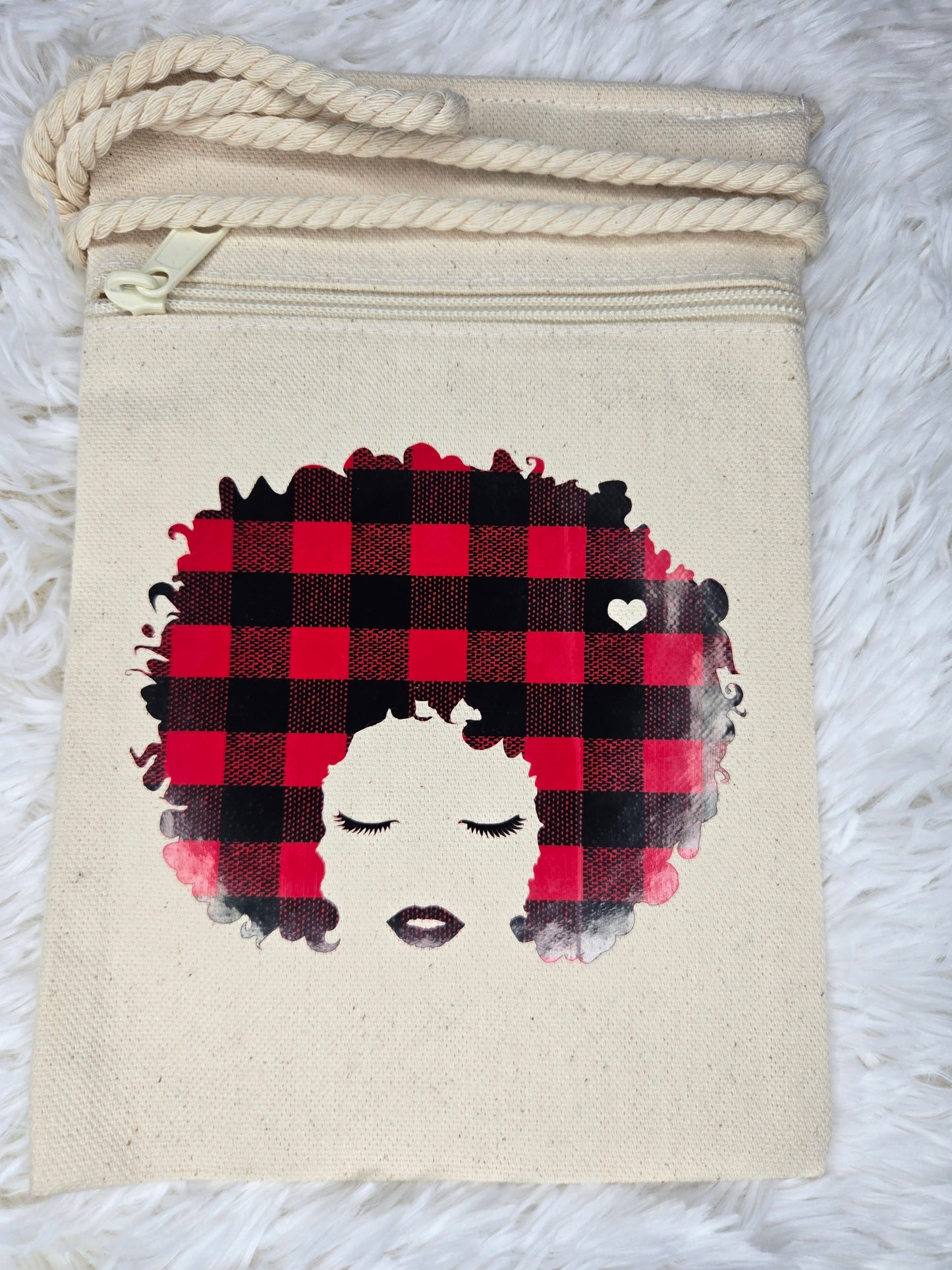 Bold Beauty – Afro Lady Canvas Crossbody Handbag
