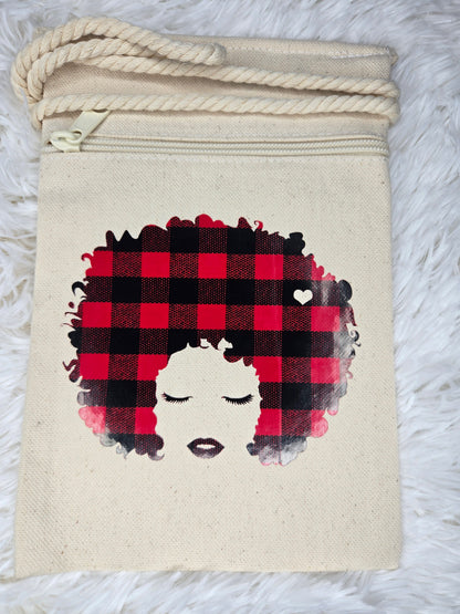 Bold Beauty – Afro Lady Canvas Crossbody Handbag