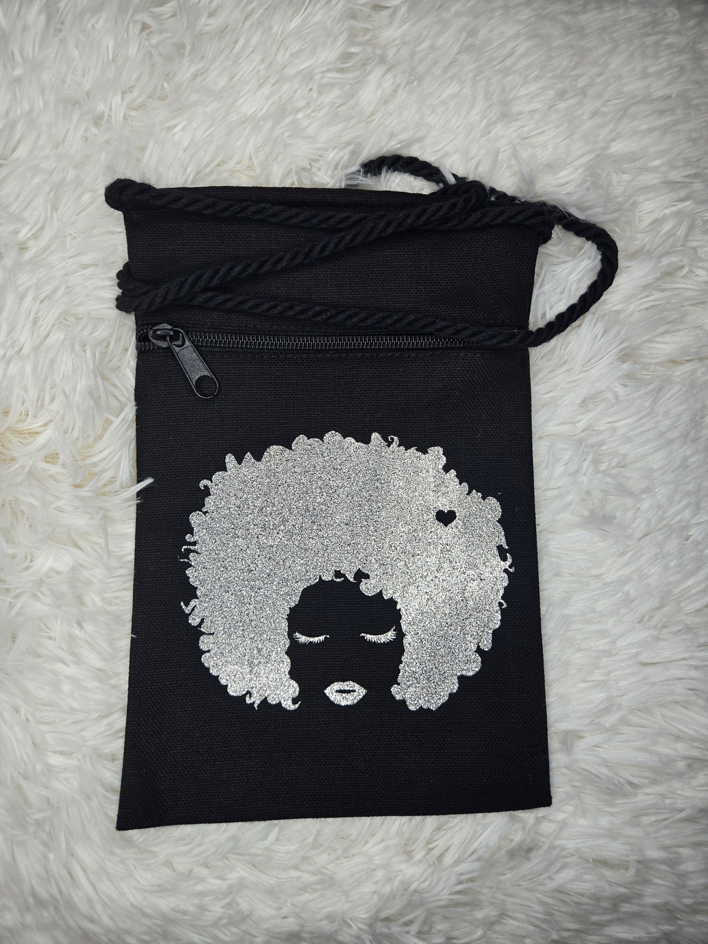 Bold Beauty – Afro Lady Canvas Crossbody Handbag