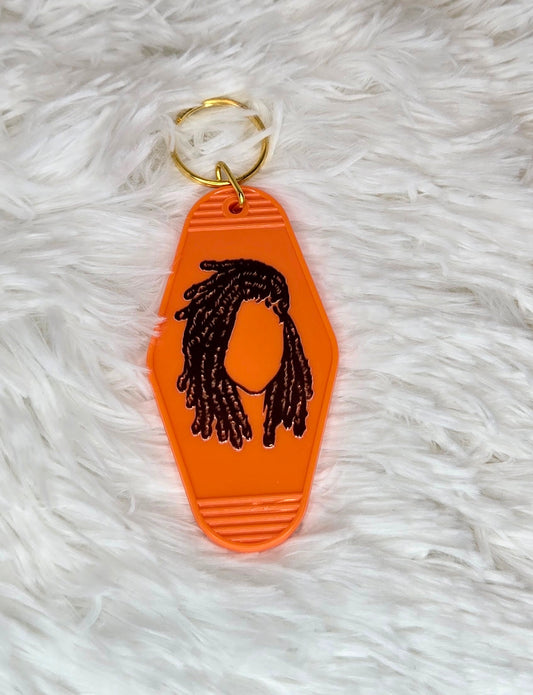 Black Queen Hotel Keychain – Woman with Dreads