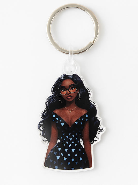 Lady in Hearts Keychain